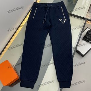 xinxinbuy 2024 Hombres Mujeres Diseñador Jeans Pant Cotton Fabric Jacquard Juntos París Pantalones Casuales Black Blue Grey S-2xl