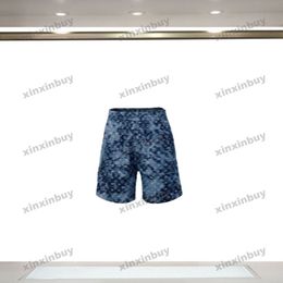 xinxinbuy 2024 hommes femmes concepteurs shorts lavage camouflage denim tissu noir blanc brun gris bleu brun xs-2xl nouveau