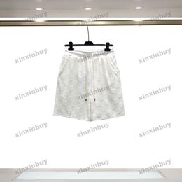 xinxinbuy 2024 hommes femmes concepteurs shorts échecs grille de serviette courte courte noire blanche brun gris bleu brun abricot s-xl new