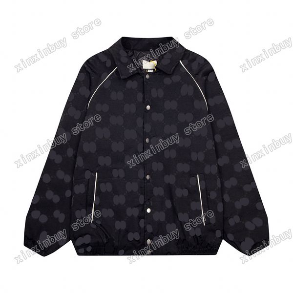 Xinxinbuy hommes designer manteau veste de baseball Jacquard lettre tissu lambrissé à manches longues femmes kaki noir bleu XS-2XL