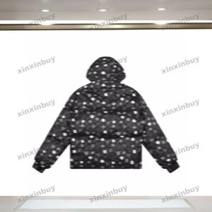 Xinxinbuy hommes designer manteau doudoune points dessinés à la main imprimer poche à glissière à manches longues femmes blanc noir marron M-2XL