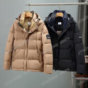 Xinxinbuy hommes designer manteau doudoune étiquette manches zippées Jacquard lettre tissu à manches longues femmes kaki noir bleu M-3XL