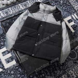 Xinxinbuy Men Designer jas Down down puffer jas zilvergrijze letters jacquard stoffen pocket lange mouw vrouwen wit zwart blauw s-3xl 257q