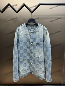 Xinxinbuy Men Designer Coat Jacket Échecteur Grille Mosaic Sett Letter Jacquard Fabric 1854 Femmes à manches longues