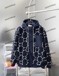 Xinxinbuy hommes designer manteau veste velours granulaire lettre broderie coton manches longues femmes kaki noir S-XL