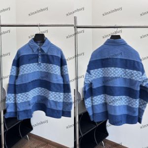 Xinxinbuy Men Designer Coat Jacket Jacket Jacquard Stripe Stripe Denim Tissu à manches longues Khaki Black Blue Khaki S-2xl