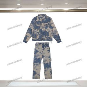 Xinxinbuy Men Designer Coat Veste en mosaïque Échec