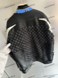 Xinxinbuy Men Designer Coat Jacked Panel Schakel Off Road Racing Style Motorfiets Leer Leer Leer Vrouw Wit Khaki Zwart Blue Khaki M-3XL