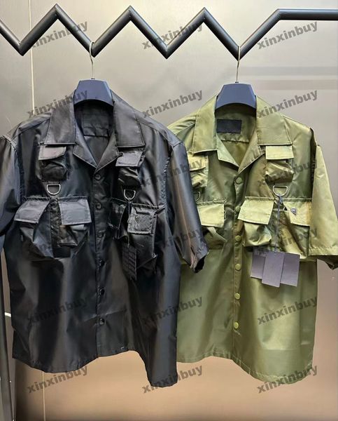 Xinxinbuy Men Designer Coat Jacket Nylon Pourniture Nylon plusieurs poches longues Femmes Blanc Khaki Black Bleu Khaki Green M-3XL