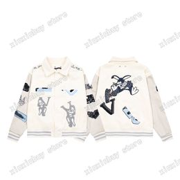 xinxinbuy Hombres diseñador Abrigo Chaqueta Conejo toalla bordado Manga de cuero vuelo globo algodón manga larga mujer verde Negro blanco caqui S-XL