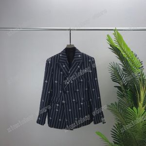 xinxinbuy Hommes designer manteau veste ensembles bleu rayure Jacquard lettre imprimé tissu à manches longues femmes rouge noir kaki bleu M-3XL