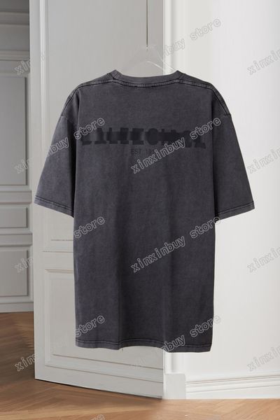 xinxinbuy Hommes designer détruit Tee t-shirt Fleur lettres imprimer tie dye manches courtes coton femmes vert noir gris XS-2XL
