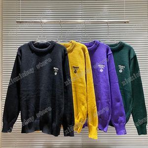 Xinxinbuy Mannen Designer Hoodie Trui Brief Borduren Milan Triangle Label Parijs Katoen Vrouwen Zwart Geel Paars Groen S-2XL296L