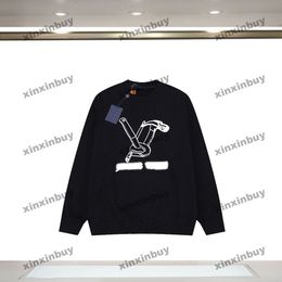 Xinxinbuy Mannen Designer Hoodie Sweatshirt 23ss Parijs Brief Toolbox Patroon Borduren Lange Mouw Dames Zwart Wit XS-L