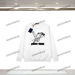 Xinxinbuy Mannen Designer Hoodie Sweatshirt 23ss Parijs Brief Toolbox Patroon Borduren Lange Mouw Dames Zwart Wit XS-XL