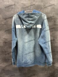 Xinxinbuy Mannen Designer Hoodie Sweatshirt 24ss Tie Dye Parijs Brief Borduren Lange Mouw Vrouwen Zwart Wit Blauw S-2XL