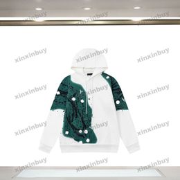 xinxinbuy Heren designer Hoodie Sweatshirt tie dye sterrenhemel letterprint parijs dames zwart grijs geel groen XS-XL