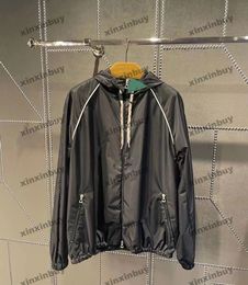 xinxinbuy Heren designer Hoodie Sweatshirt Parijs rits nylon windscherm dames zwart grijs geel wit S-2XL
