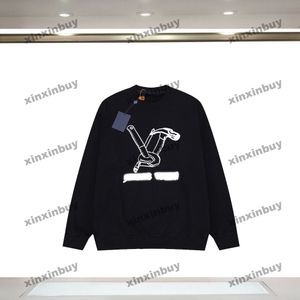 Xinxinbuy Mannen Designer Hoodie Sweatshirt 23ss Parijs Brief Toolbox Patroon Borduren Lange Mouw Dames Zwart Wit XS-L