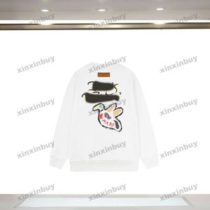 Xinxinbuy Hommes Designer Sweat à capuche 23SS Canard Graffiti Retour Imprimer Manches longues Femmes Noir Vert Marron Gris Blanc XS-XL