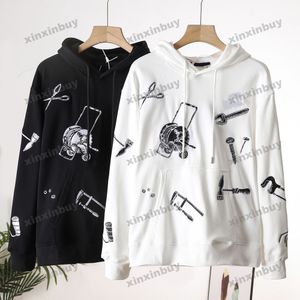 Xinxinbuy Mannen Designer Hoodie Sweatshirt 23ss Tool Patroon Borduren Lange Mouw Dames Zwart Groen Bruin Grijs M-2XL
