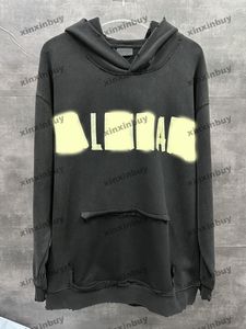Xinxinbuy Mannen Designer Hoodie Sweatshirt 24ss Vernietigd Parijs Brief Print Label Lange Mouw Dames Zwart S-2XL