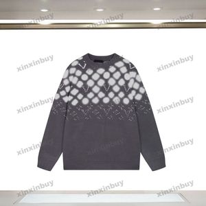 Xinxinbuy Hommes Designer Sweat à capuche Lettre dégradé Jacquard 1854 Femmes à manches longues Bleu Noir Blanc Gris S-2XL