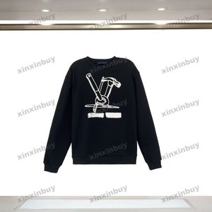xinxinbuy mannen ontwerper hoodie sweatshirt wollen borduurgereedschapskist jacquard dames met lange mouwen blauw zwart wit grijs xs-l