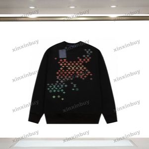 Xinxinbuy Hommes Designer Sweat à capuche Dégradé broderie 1854 manches longues femmes bleu noir blanc gris XS-2XL