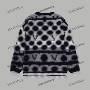 xinxinbuy Heren designer Hoodie Sweatshirt Kleurrijke strepen wol lange mouw dames rood Zwart wit grijs XS-3XL