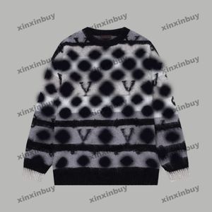 xinxinbuy Heren designer Hoodie Sweatshirt Kleurrijke strepen wol met lange mouwen dames rood Zwart wit grijs S-3XL