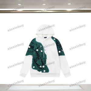 Xinxinbuy Hommes Designer Sweat à capuche Tie Dye Ciel étoilé Lettre Imprimer Paris Femmes Noir Gris Jaune Vert XS-XL