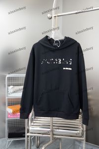 xinxinbuy Heren designer Hoodie Sweatshirt Parijs vernietigd Letterprint dames zwart grijs geel wit S-2XL