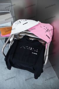 xinxinbuy Heren designer Hoodie Sweatshirt Parijs vernietigd Letterprint dames zwart grijs geel wit S-XL