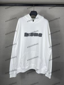 Xinxinbuy Hommes Designer Sweat à capuche Paris détruit Lettre Imprimer Femmes Noir Gris Jaune Blanc XS-XL