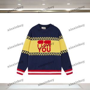 xinxinbuy Heren designer Hoodie Sweatshirt LOVE YOU Letter jacquard lange mouw dames Zwart rood XS-2XL