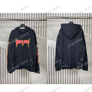 xinxinbuy mannen ontwerper hoodie sweatshirt vernietigde letters print handpaint paris vrouwen zwart bruin wit oversized xs-l