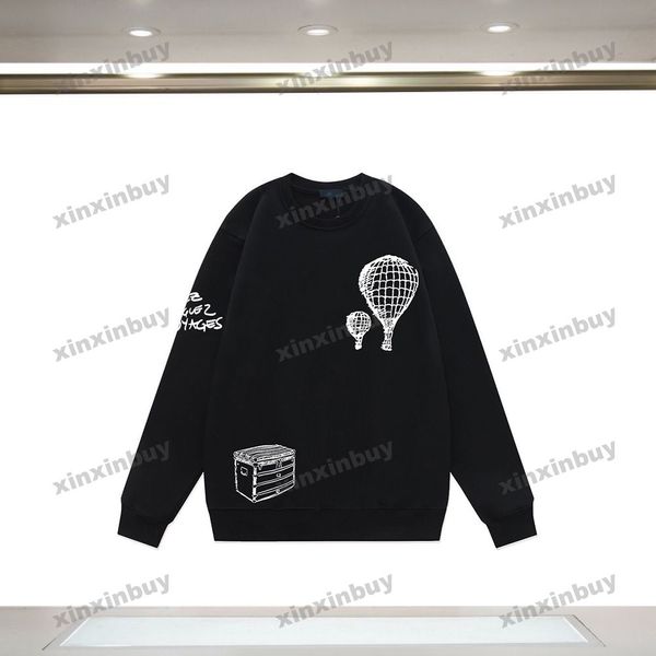 Xinxinbuy Hommes Designer Sweat à capuche 23ss Graffiti ballon à air chaud imprimé manches longues femmes Noir vert marron gris S-XL