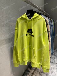 Xinxinbuy Men Designer Hoodies détruits lettre Paris Latch Paris Cotton Pullover Femmes jaune vert blanc noir Purple Xs-2xl