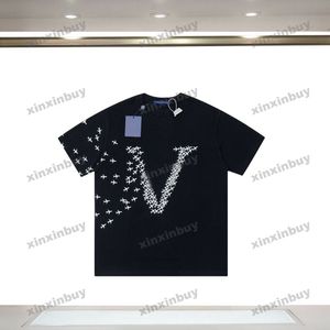 Xinxinbuy Mannen designer Gebreide Tee t-shirt 23ss Parijs vliegtuigen brief print korte mouw katoen vrouwen zwart wit S-2XL