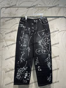 Xinxinbuy Men Designer Pant Summer Graffiti Baggy Pants Streetwear Vrouwen Abrikoos Black M-3XL