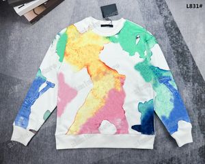 Xinxinbuy Hommes Designer Sweatshirts Sweats à capuche Tie Dye Imprimé Floral Sportswear Ceinture en coton décontracté de haute qualité blanc noir XS-L
