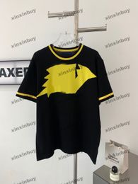 Xinxinbuy Mannen Designer Tee T-shirt 2024 Grote Liefdesbrief Jacquard Patroon Korte Mouw Katoen Vrouwen Grijs Zwart Wit XS-2XL