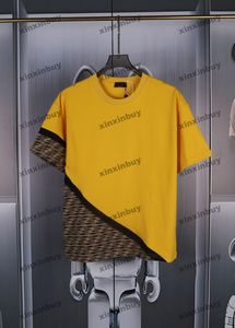 Xinxinbuy Mannen designer Tee t-shirt 2024 vernietigd Dubbele Brief afdrukken Italië korte mouw katoen vrouwen Grijs zwart S-2XL