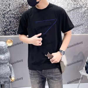 Xinxinbuy Hommes Designer Tee T-shirt 2024 Lettre en relief Impression Coton à manches courtes Femmes Gris Noir Blanc S-2XL