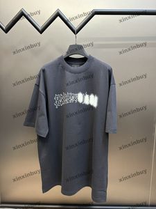 Xinxinbuy Hommes Designer Tee T-shirt 2024 Graffiti Lettre Impression Motif manches courtes Coton Femmes Bleu Noir Rouge XS-XL