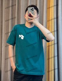 Xinxinbuy Hommes Designer Tee T-shirt 2024 Italie Pin Lettre Broderie Tricoté Coton à manches courtes Femmes Gris Noir Blanc Vert Rouge Bleu M-3XL