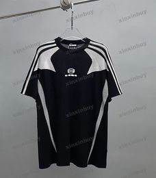 Xinxinbuy Hommes Designer Tee T-shirt 2024 Italie Chemise en tricot Paris Lambrissé sport manches courtes coton femme gris noir Abricot XS-XL