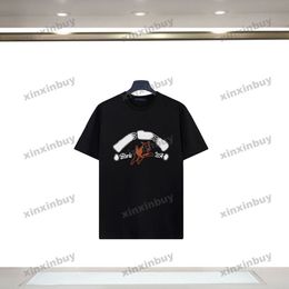 Xinxinbuy Men Designer Tee T-shirt 2024 Italie Cow Letter Broidery Colon
