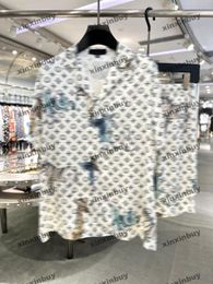 Xinxinbuy Men Designer Tee T-shirt 2024 Italie Zoo Girafe à motifs jacquard en soie à manches longues Coton Femmes gris blanc noir m-3xl